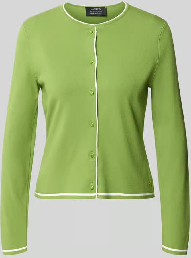 Marc Cain Cardigan van viscosemix met contrasterende rand - Foto 2