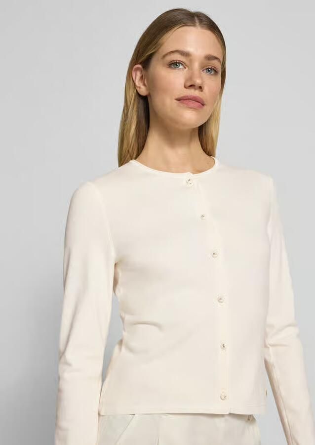 Marc Cain Cardigan van viscosemix met contrasterende rand