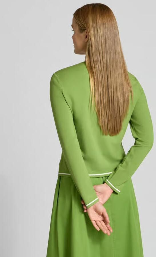 Marc Cain Cardigan van viscosemix met contrasterende rand - Foto 4