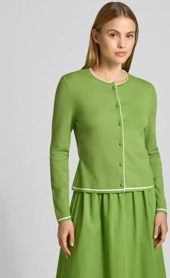 Marc Cain Cardigan van viscosemix met contrasterende rand - Foto 3