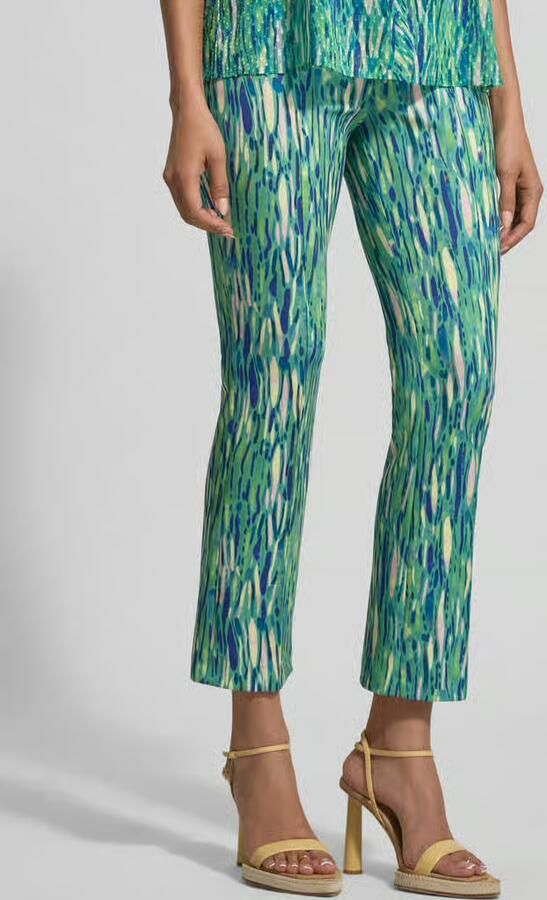 Marc Cain Feminine fit broek in all-over look - Foto 3