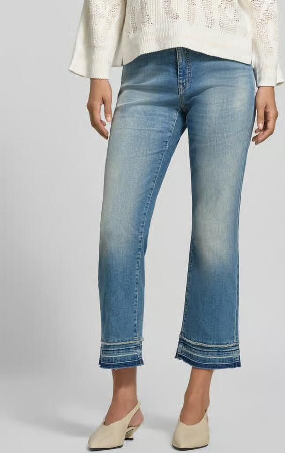 Marc Cain flared fit jeans van katoenmix in verkorte pasvorm - Foto 2
