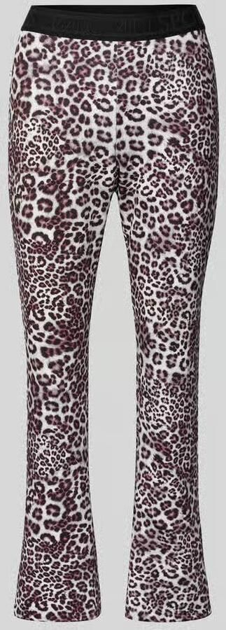 Marc Cain Flared fit stoffen broek met all-over dierenprint