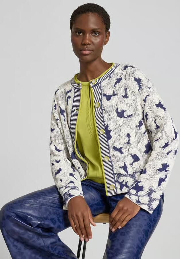 Marc Cain Gebreid jack in all-over look met ronde hals