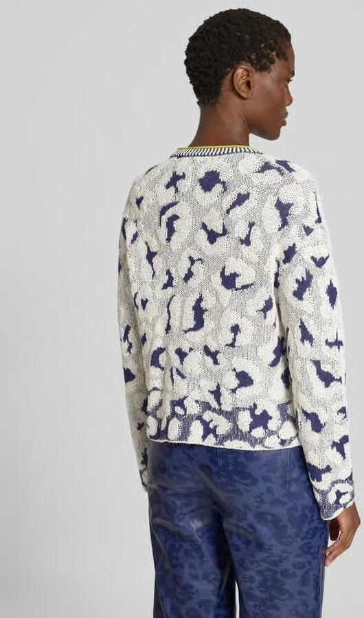 Marc Cain Gebreid jack in all-over look met ronde hals - Foto 3