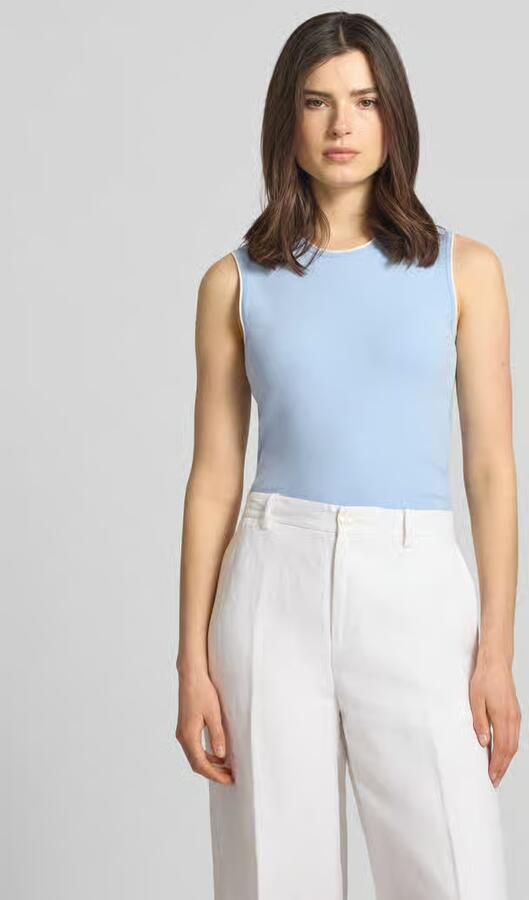 Marc Cain Gebreid shirt van viscosemix in mouwloos design - Foto 2