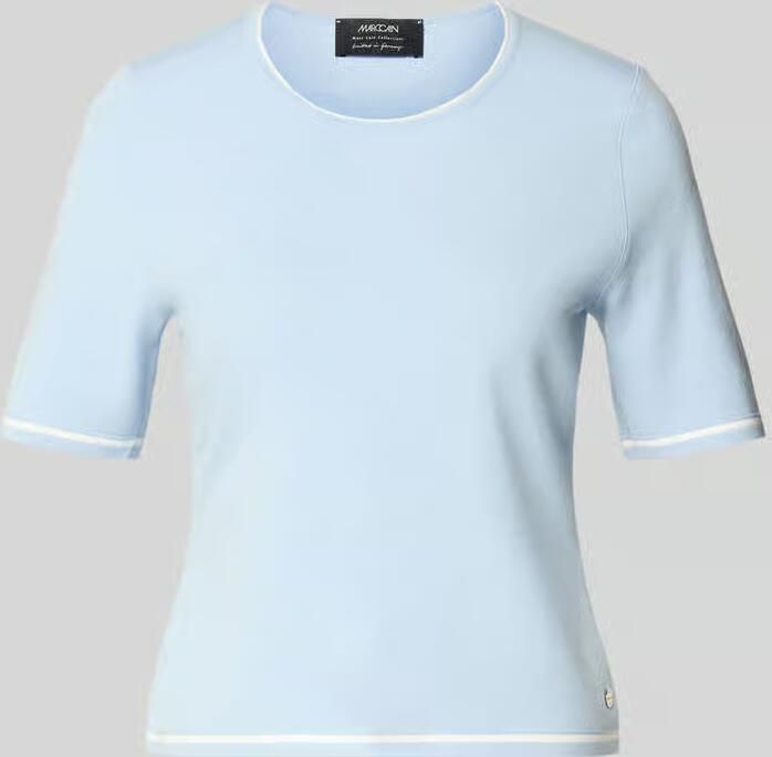 Marc Cain Gebreid shirt van viscosemix met ronde hals - Foto 2