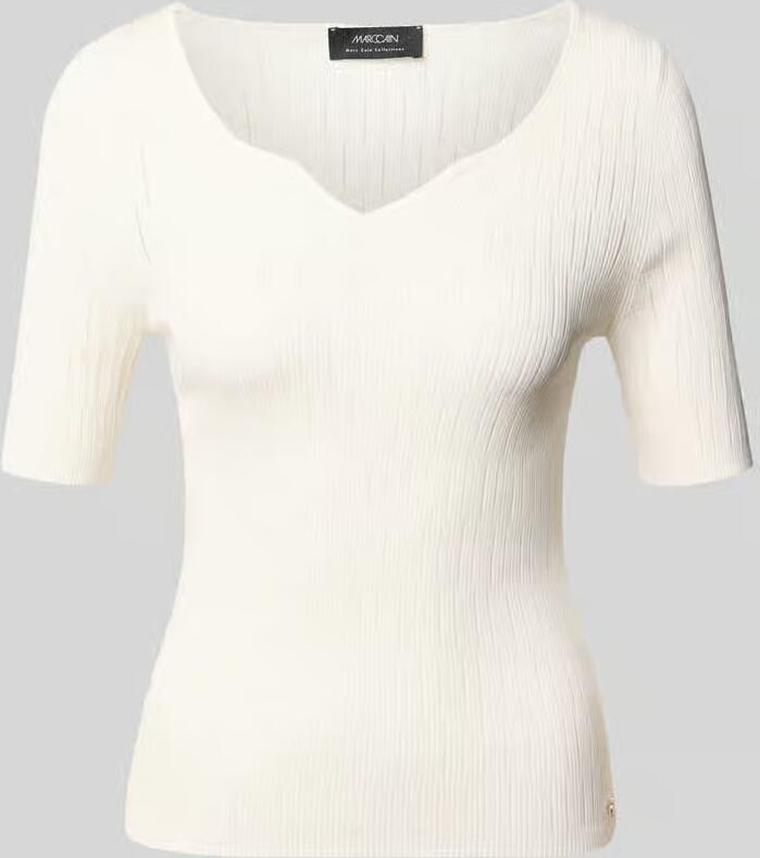 Marc Cain Gebreid shirt van viscosemix met structuurpatroon - Foto 2