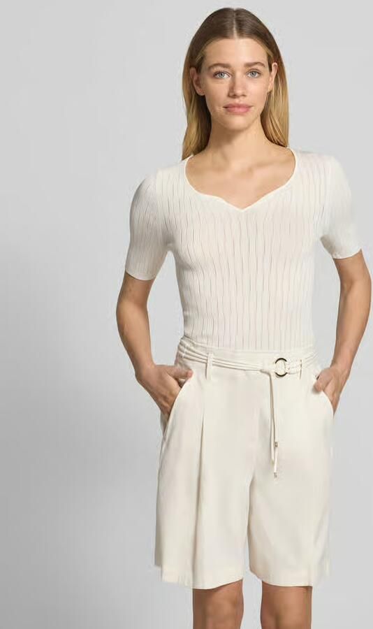 Marc Cain Gebreid shirt van viscosemix met structuurpatroon - Foto 3