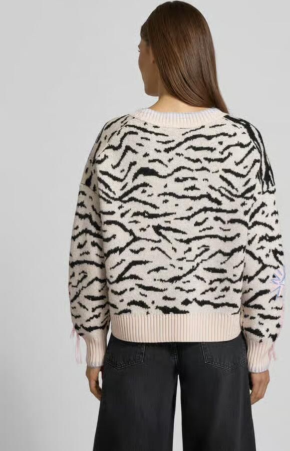 Marc Cain Gebreide pullover met geribde boorden
