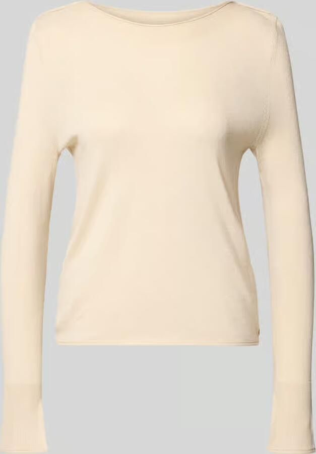 Marc Cain Gebreide pullover met geribde ronde hals