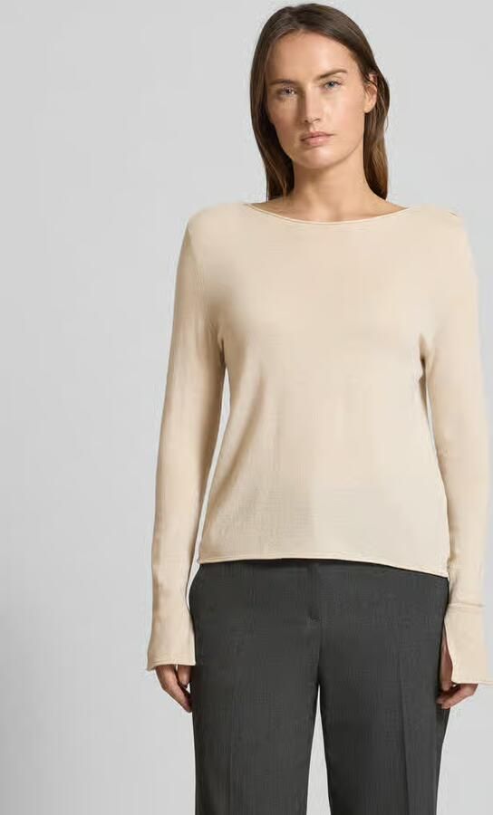 Marc Cain Gebreide pullover met geribde ronde hals - Foto 3