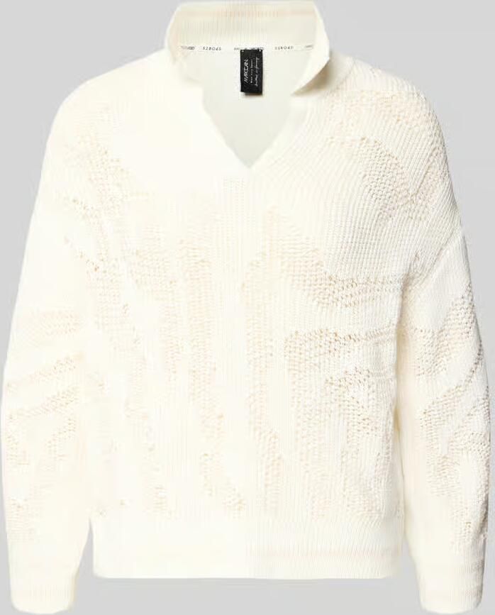 Marc Cain Gebreide pullover met opstaande kraag en V-hals