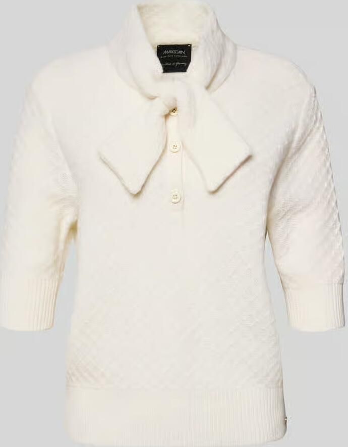 Marc Cain Gebreide pullover van een mix van scheerwol en kasjmier met strik