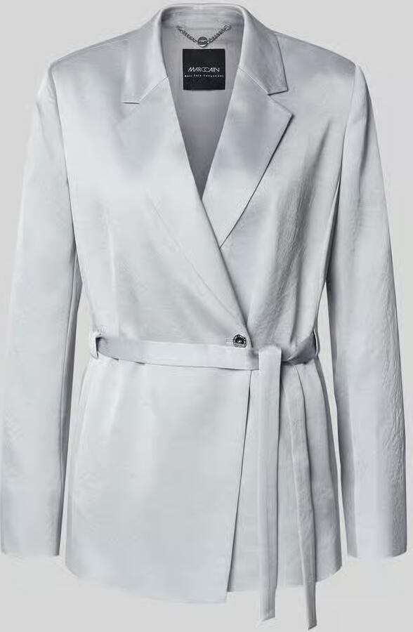 Marc Cain Getailleerde wikkelblouse in blazerstijl met tailleriem - Foto 2