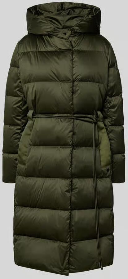Marc Cain Regular fit gewatteerde mantel met capuchon