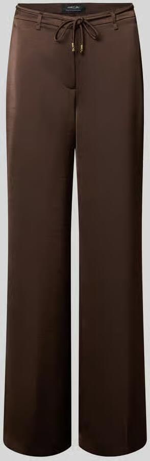 Marc Cain Glanzende wide fit broek met strikceintuur