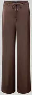 Marc Cain Glanzende wide fit broek met strikceintuur
