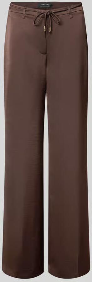Marc Cain Glanzende wide fit broek met strikceintuur - Foto 2