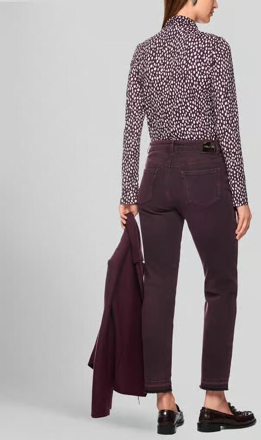 Marc Cain High waist straight fit jeans met rafelzoompje - Foto 2