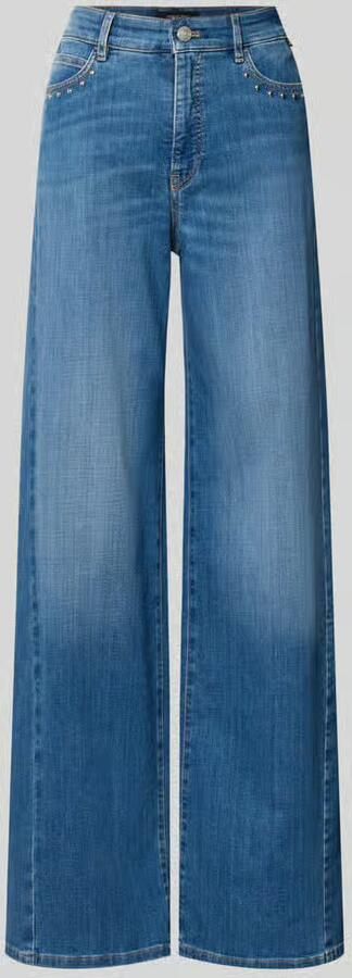 Marc Cain High waist wide fit jeans met studs