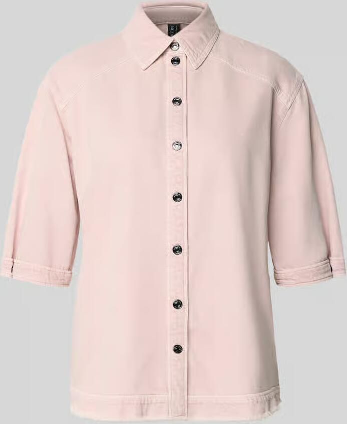 Marc Cain Jeansblouse met franjeszoom en 1 2-mouw - Foto 2
