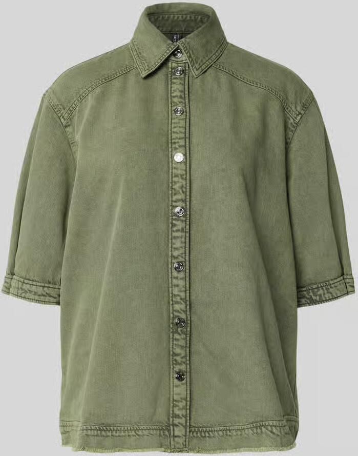 Marc Cain Jeansblouse met franjeszoom en 1 2-mouw - Foto 2