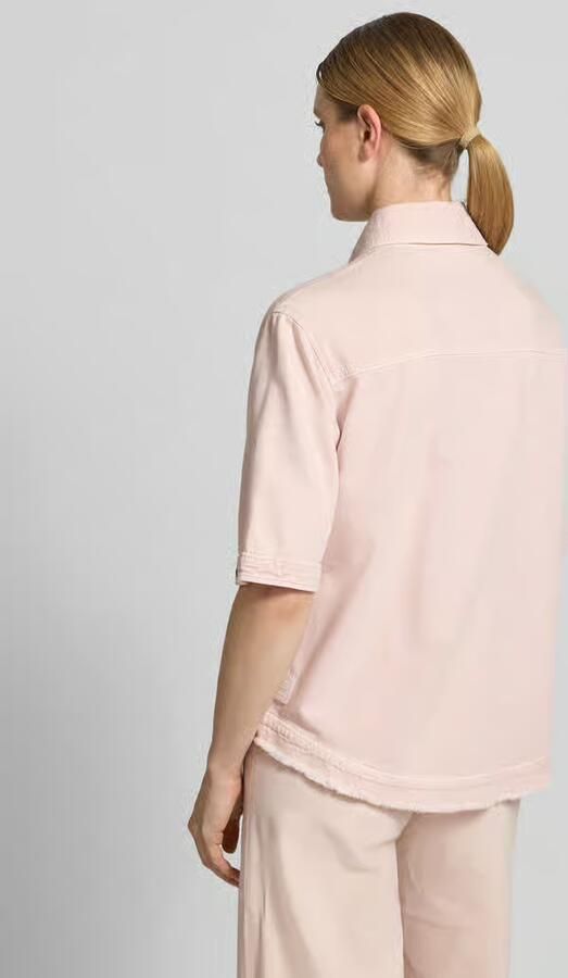 Marc Cain Jeansblouse met franjeszoom en 1 2-mouw