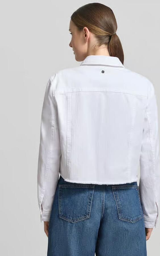 Marc Cain jeansjack met borstzak en franjes