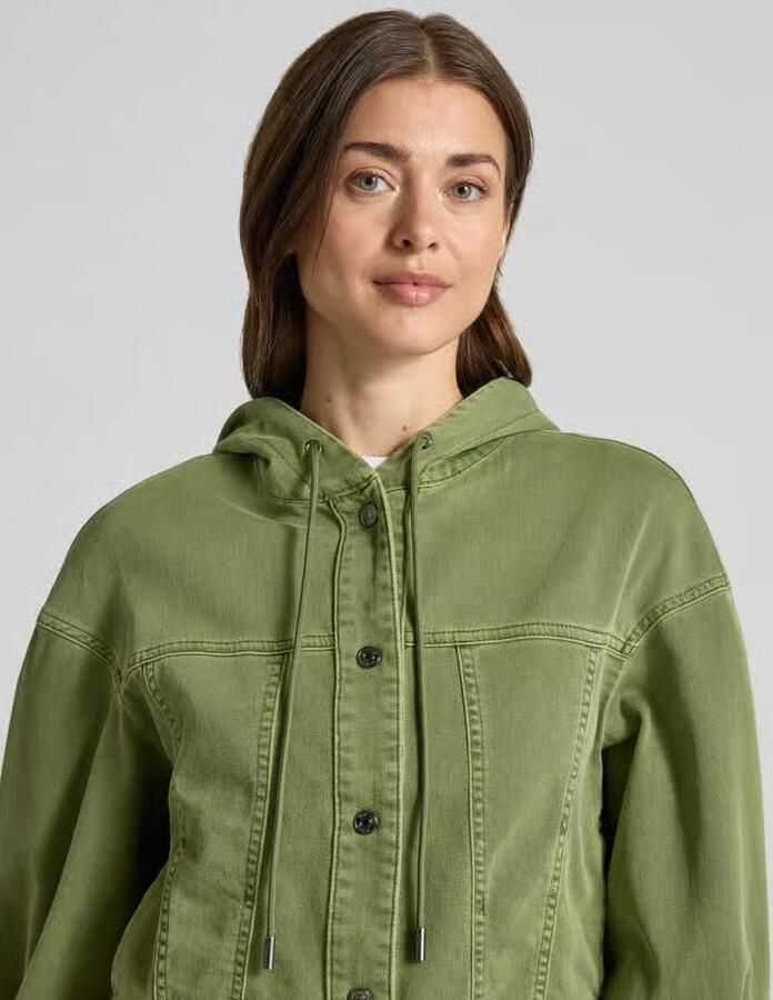 Marc Cain jeansjack met capuchon en steekzakken