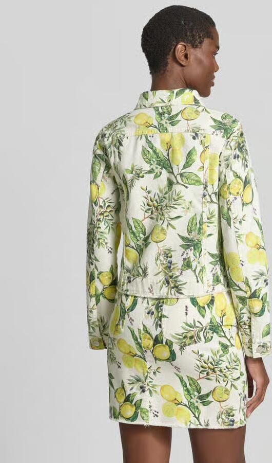 Marc Cain jeansjack met franserand en borstzakken