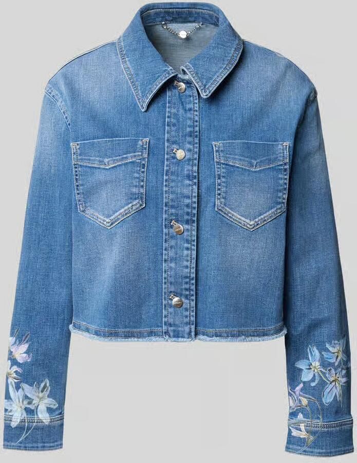 Marc Cain jeansjack met motiefprint en franjeszoom - Foto 2