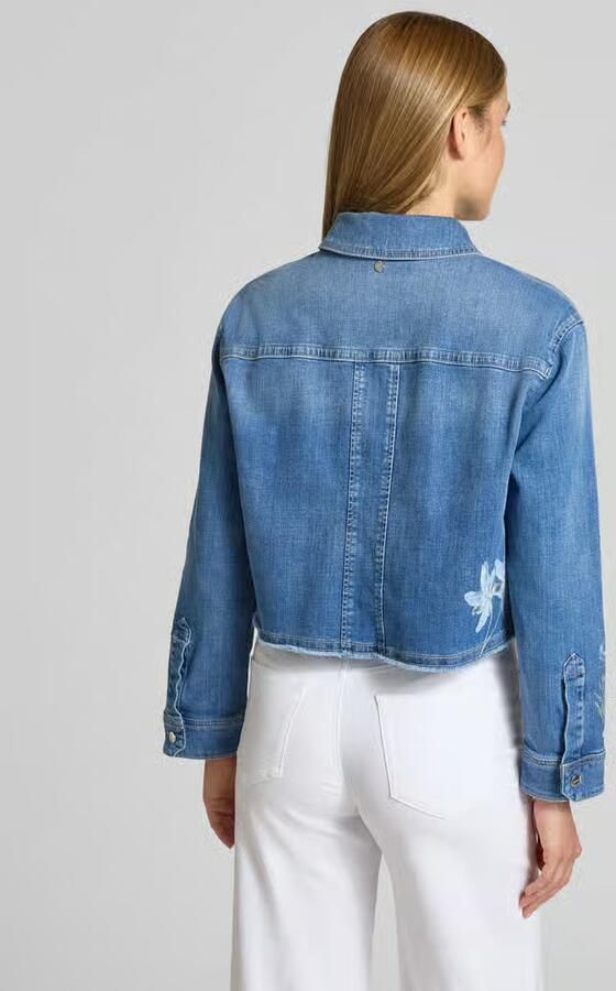 Marc Cain jeansjack met motiefprint en franjeszoom - Foto 3