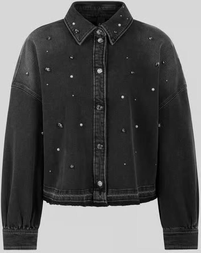 Marc Cain Jeansjack met parels en strasssteentjes