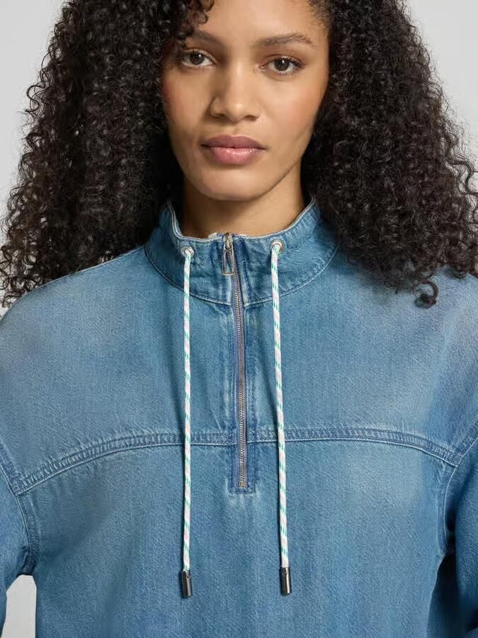 Marc Cain Jeansshirt met opstaande kraag en ritssluiting
