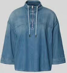 Marc Cain Jeansshirt met opstaande kraag en ritssluiting