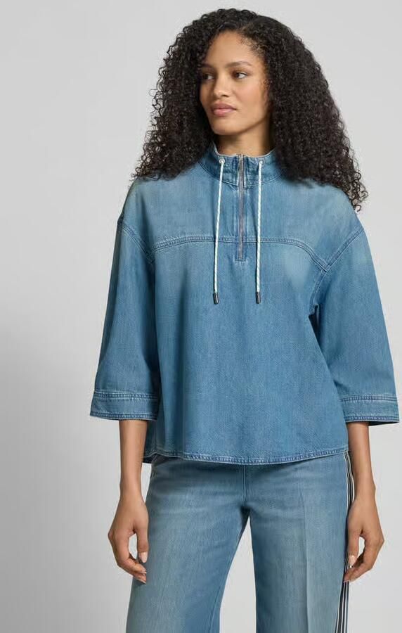 Marc Cain Jeansshirt met opstaande kraag en ritssluiting - Foto 2