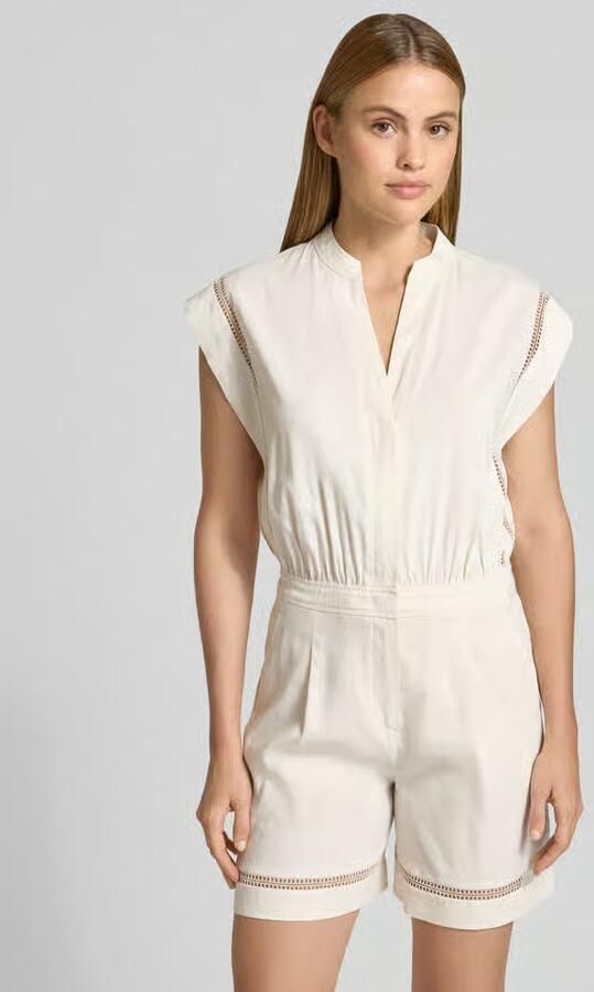 Marc Cain Jumpsuit van linnenmix met opengewerkte borduursels - Foto 3