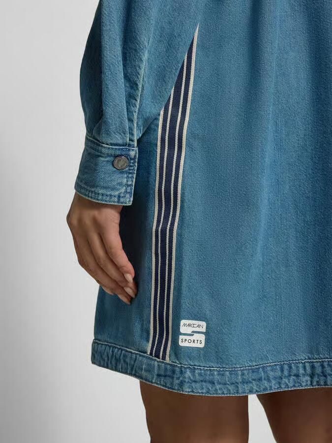Marc Cain Knie-lange denimjurk met Opstaande kraag - Foto 2