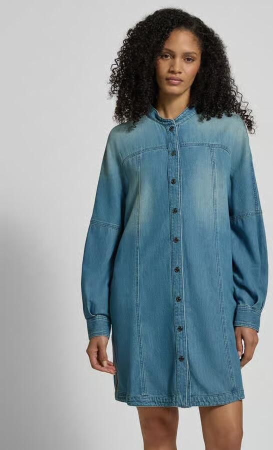 Marc Cain Knie-lange denimjurk met Opstaande kraag - Foto 3