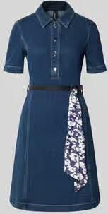 Marc Cain Knie-lange denimjurk met riem