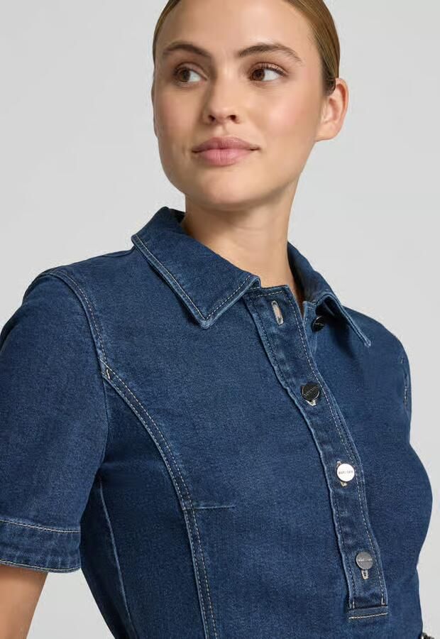 Marc Cain Knie-lange denimjurk met riem