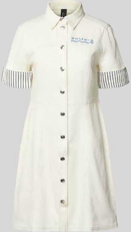 Marc Cain Knie-lange denimjurk met stitching