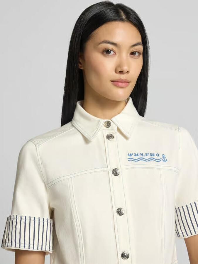Marc Cain Knie-lange denimjurk met stitching - Foto 2
