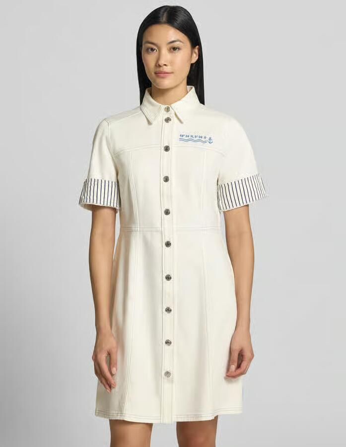 Marc Cain Knie-lange denimjurk met stitching - Foto 2