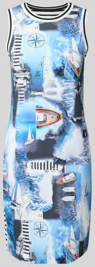 Marc Cain Knie-lange jurk in all-over look - Foto 2