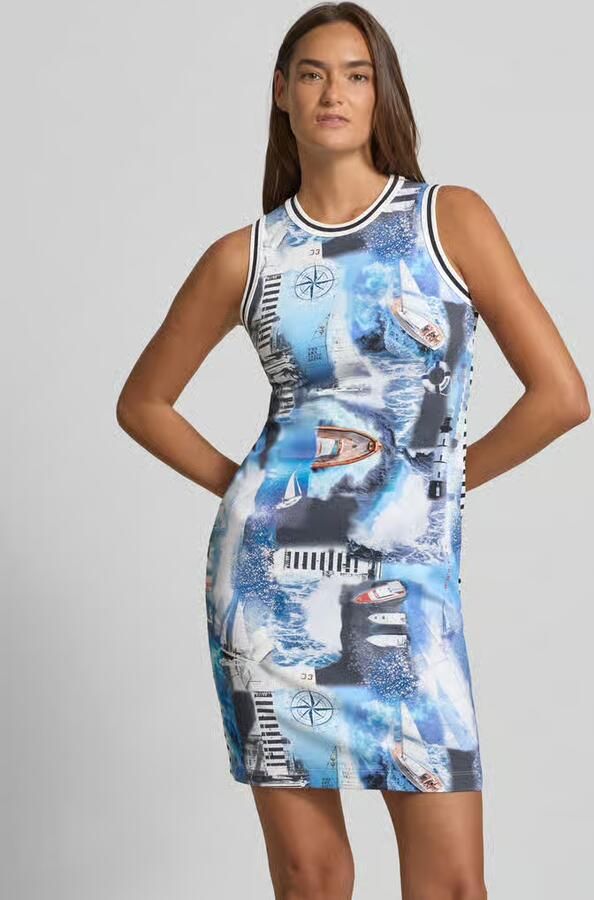 Marc Cain Knie-lange jurk in all-over look - Foto 3