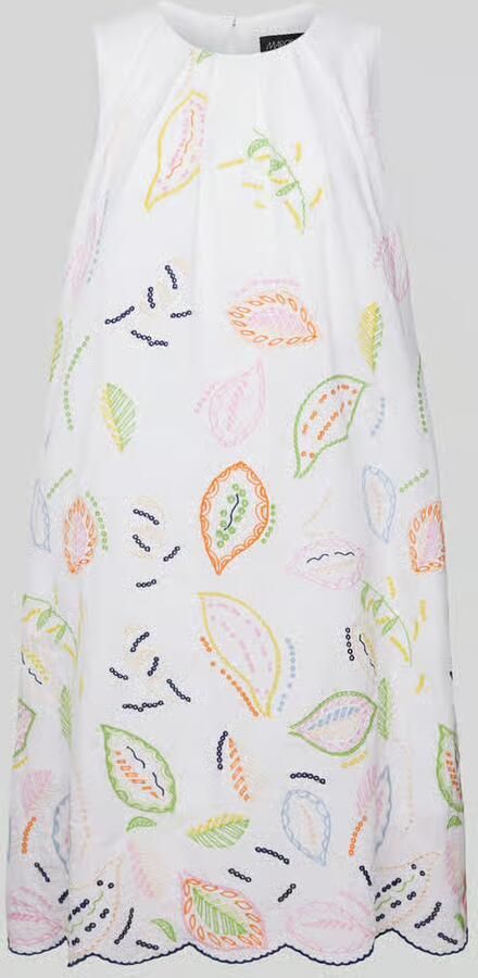 Marc Cain Knielange jurk met all-over motiefstitching