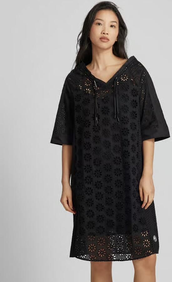 Marc Cain Knielange jurk met broderie anglaise - Foto 2