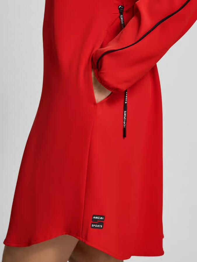 Marc Cain Knielange jurk met geribde opstaande kraag - Foto 2